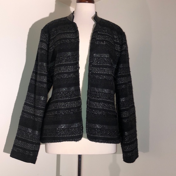 Chicos’s Black Label Metallic Jacket:Tagged Size 3 - Picture 2 of 8